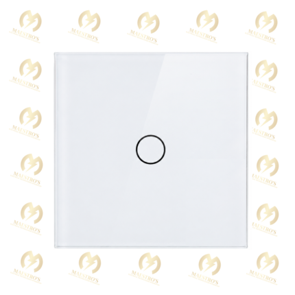 Interrupteur Tactile Intelligent en Verre – 1 Bouton | Blanc